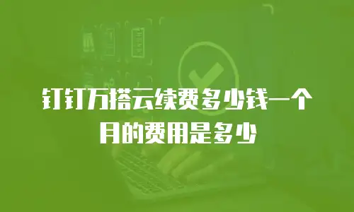 钉钉万搭云续费多少钱一个月的费用是多少
