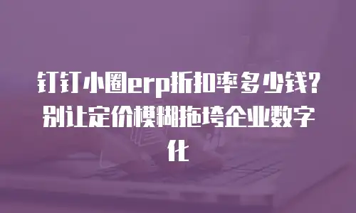 钉钉小圈erp折扣率多少钱？别让定价模糊拖垮企业数字化