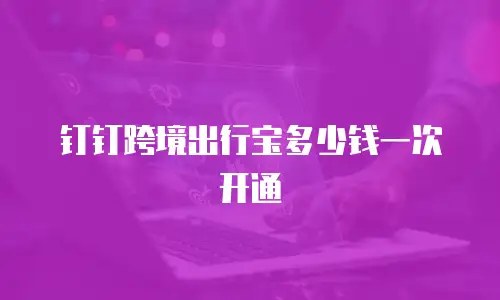 钉钉跨境出行宝多少钱一次开通