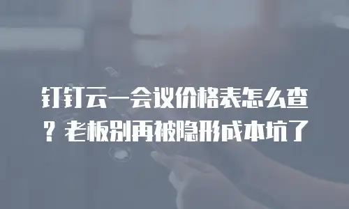 钉钉云一会议价格表怎么查？老板别再被隐形成本坑了