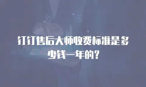 钉钉售后大师收费标准是多少钱一年的？