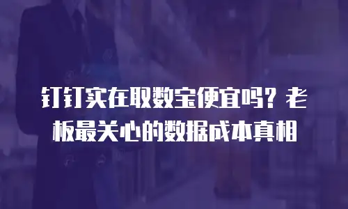 钉钉实在取数宝便宜吗？老板最关心的数据成本真相