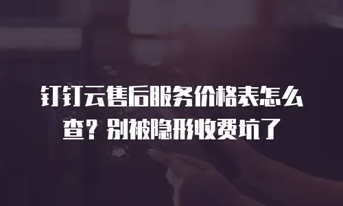 钉钉云售后服务价格表怎么查？别被隐形收费坑了