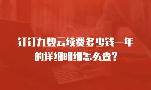 钉钉九数云续费多少钱一年的详细明细怎么查？