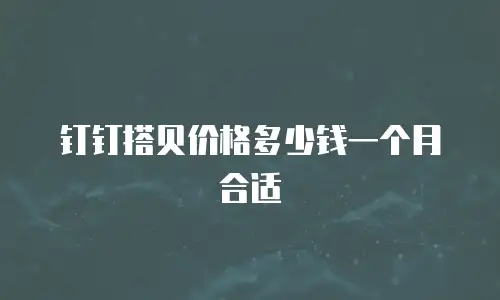 钉钉搭贝价格多少钱一个月合适