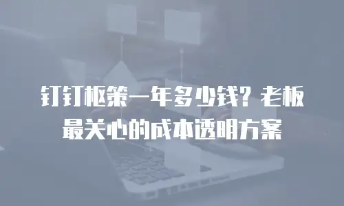 钉钉枢策一年多少钱？老板最关心的成本透明方案