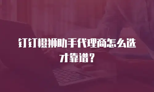 钉钉橙狮助手代理商怎么选才靠谱？