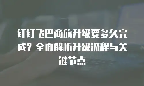 钉钉飞巴商旅升级要多久完成？全面解析升级流程与关键节点