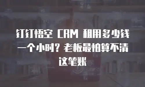 钉钉悟空 CRM 租用多少钱一个小时？老板最怕算不清这笔账