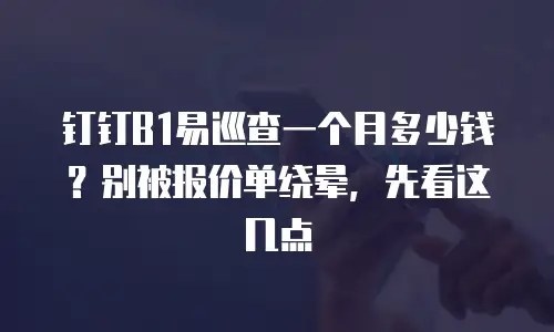 钉钉B1易巡查一个月多少钱？别被报价单绕晕，先看这几点