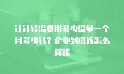 钉钉轻流费用多少流量一个月多少钱？企业到底该怎么算账