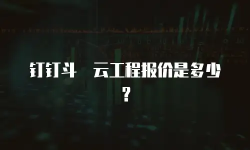 钉钉斗栱云工程报价是多少？