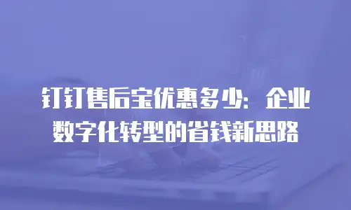 钉钉售后宝优惠多少：企业数字化转型的省钱新思路