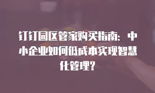 钉钉园区管家购买指南：中小企业如何低成本实现智慧化管理？