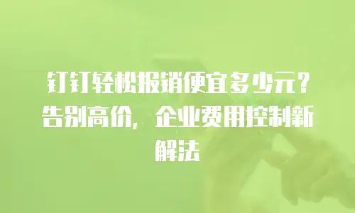 钉钉轻松报销便宜多少元？告别高价，企业费用控制新解法