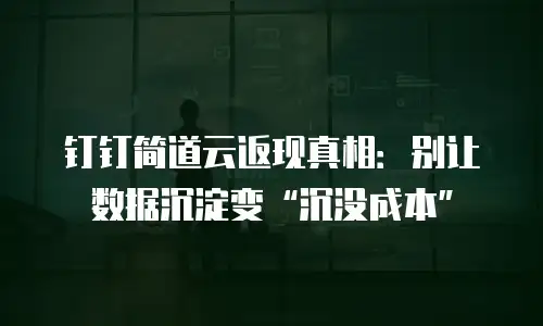 钉钉简道云返现真相：别让数据沉淀变“沉没成本”