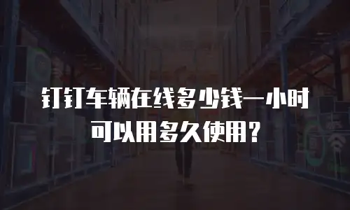 钉钉车辆在线多少钱一小时可以用多久使用？