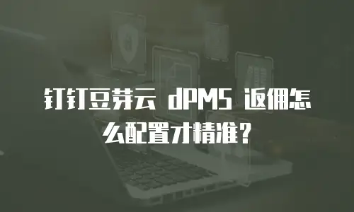钉钉豆芽云 dPMS 返佣怎么配置才精准？