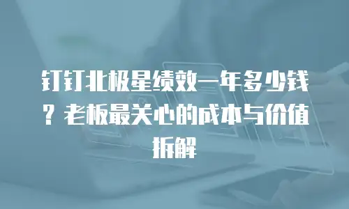 钉钉北极星绩效一年多少钱？老板最关心的成本与价值拆解