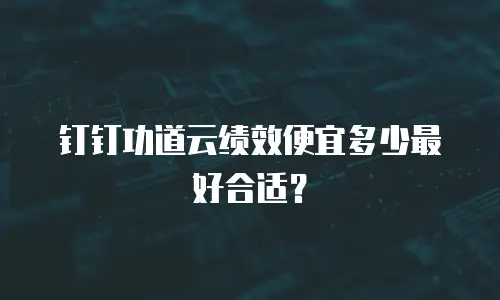 钉钉功道云绩效便宜多少最好合适？