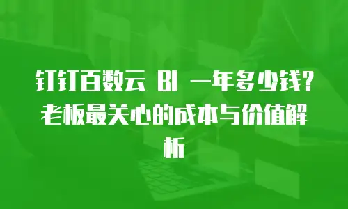 钉钉百数云 BI 一年多少钱？老板最关心的成本与价值解析