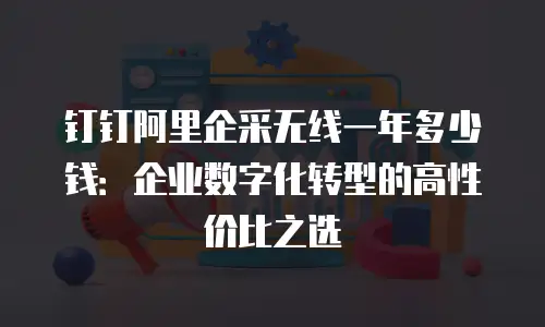 钉钉阿里企采无线一年多少钱：企业数字化转型的高性价比之选