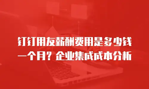 钉钉用友薪酬费用是多少钱一个月？企业集成成本分析