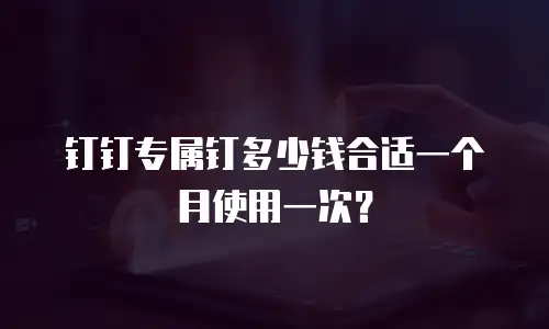 钉钉专属钉多少钱合适一个月使用一次？