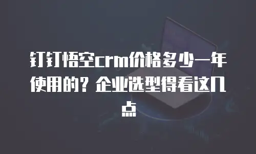 钉钉悟空crm价格多少一年使用的？企业选型得看这几点