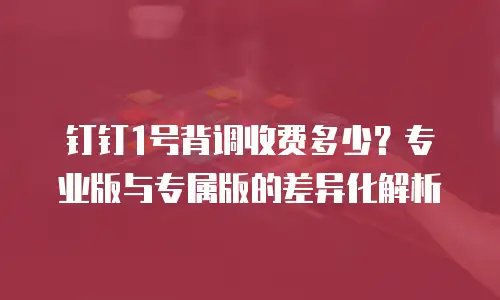 钉钉1号背调收费多少？专业版与专属版的差异化解析