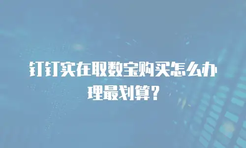 钉钉实在取数宝购买怎么办理最划算？