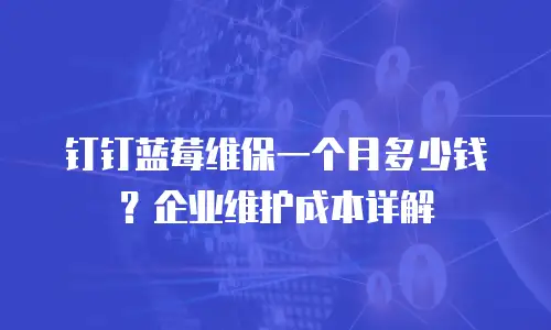 钉钉蓝莓维保一个月多少钱？企业维护成本详解