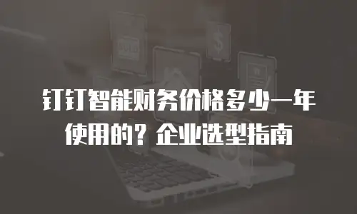 钉钉智能财务价格多少一年使用的？企业选型指南
