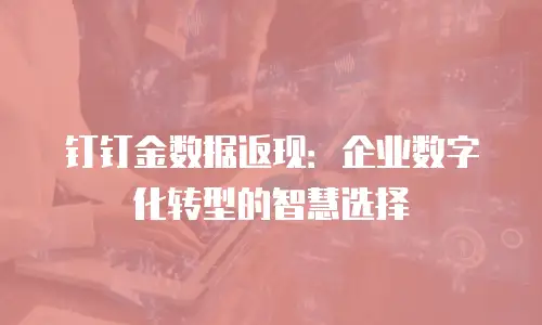 钉钉金数据返现：企业数字化转型的智慧选择