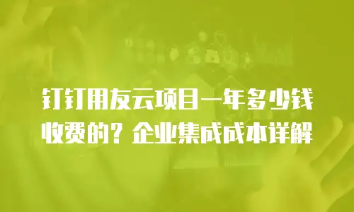 钉钉用友云项目一年多少钱收费的？企业集成成本详解