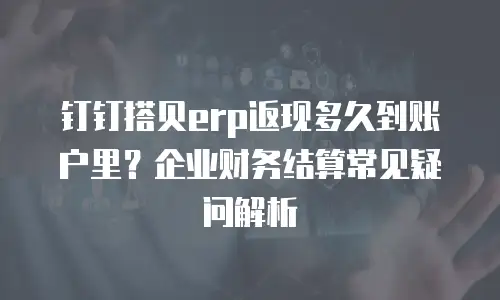 钉钉搭贝erp返现多久到账户里？企业财务结算常见疑问解析