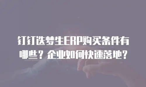 钉钉迭梦生ERP购买条件有哪些？企业如何快速落地？