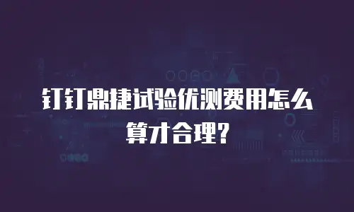 钉钉鼎捷试验优测费用怎么算才合理？