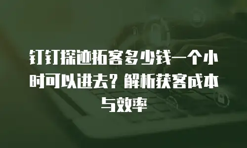钉钉探迹拓客多少钱一个小时可以进去？解析获客成本与效率