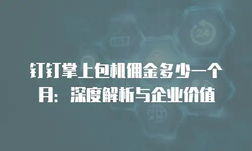 钉钉掌上包机佣金多少一个月：深度解析与企业价值