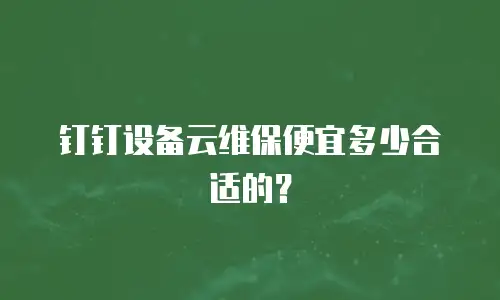 钉钉设备云维保便宜多少合适的？