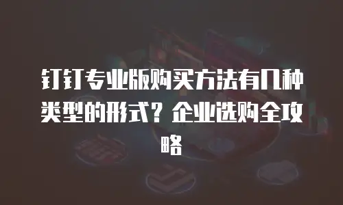钉钉专业版购买方法有几种类型的形式？企业选购全攻略