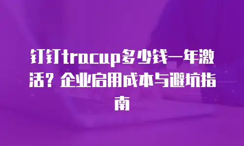 钉钉tracup多少钱一年激活？企业启用成本与避坑指南