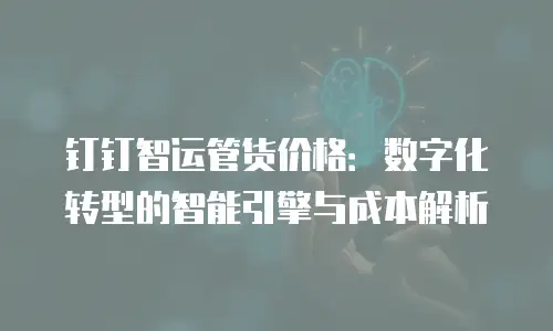 钉钉智运管货价格：数字化转型的智能引擎与成本解析