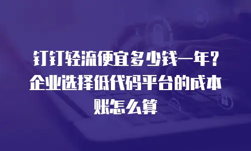 钉钉轻流便宜多少钱一年？企业选择低代码平台的成本账怎么算