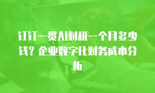 钉钉一贯AI财税一个月多少钱？企业数字化财务成本分析