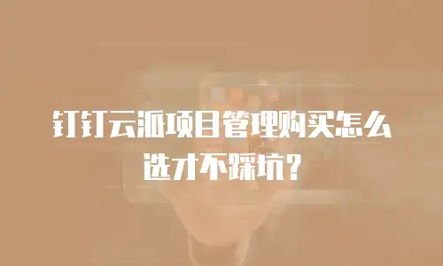 钉钉云派项目管理购买怎么选才不踩坑？