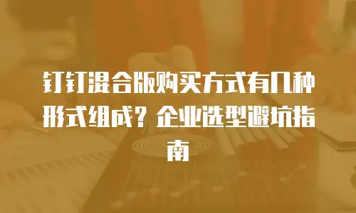 钉钉混合版购买方式有几种形式组成？企业选型避坑指南
