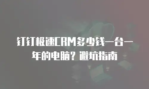 钉钉极速CRM多少钱一台一年的电脑？避坑指南