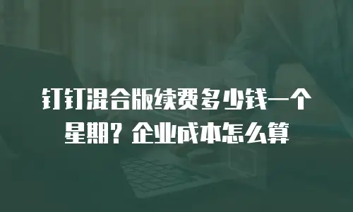 钉钉混合版续费多少钱一个星期？企业成本怎么算